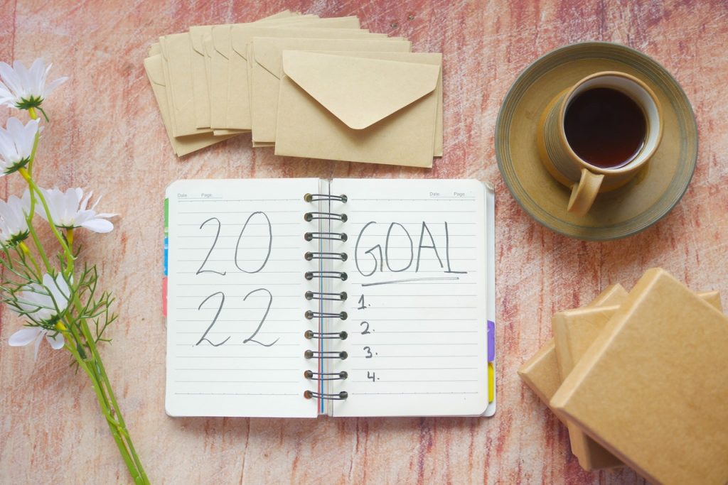 a diary of 2022 for goals, useful towards eating sustainably