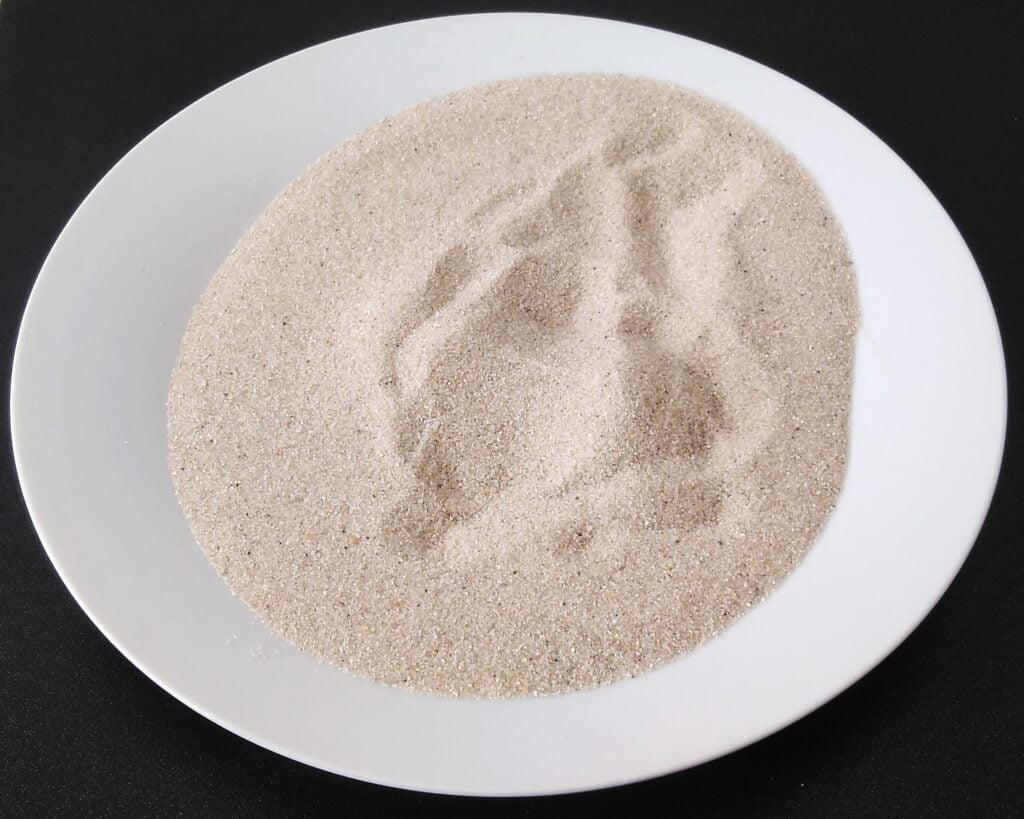 sand on a plate