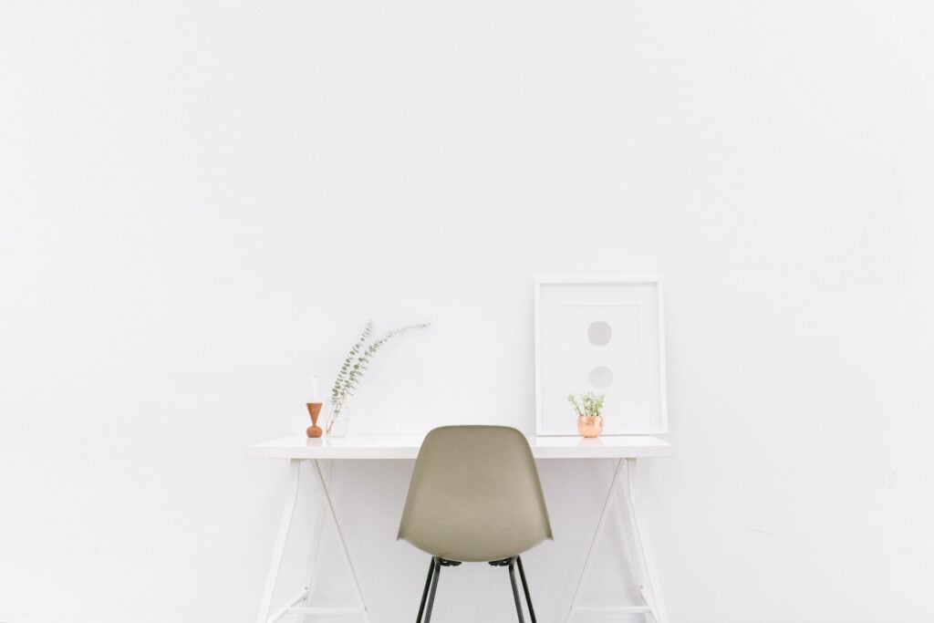 How to Be a Minimalist At Home: desk and chair