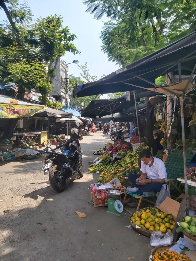 Local produce market in Vietnam