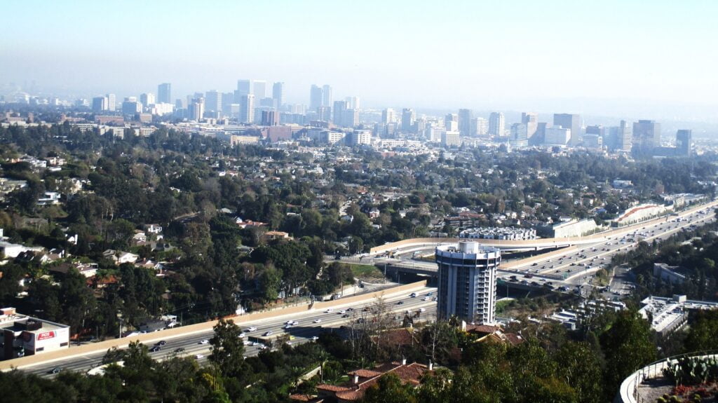 Smoggy Los Angeles from a distance