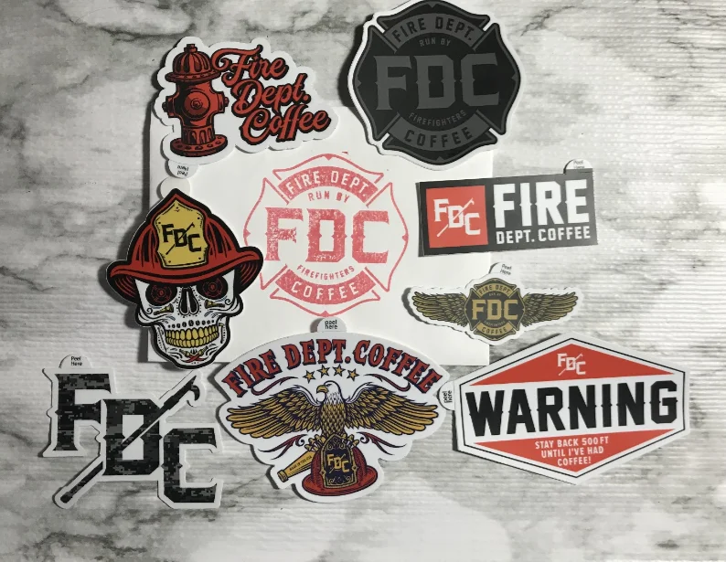 Fire Dept. Coffee: A host of FDC stickers and labels