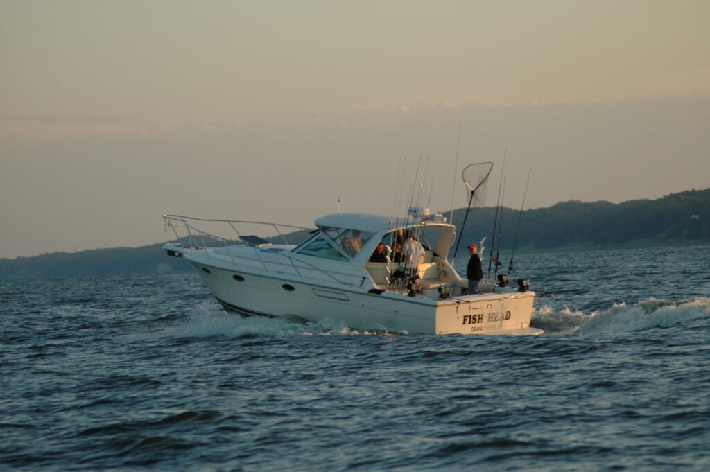 Fish Head Boat on a choppy lake